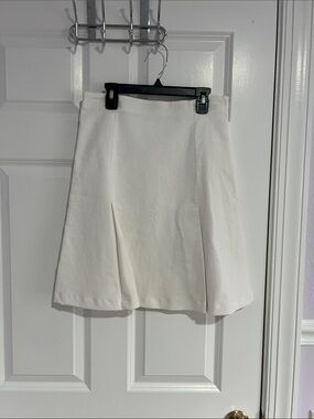 Piazza Sempione Cream A-Line Textured Skirt